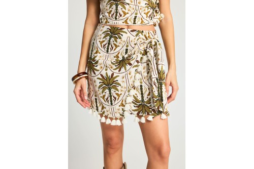 Funky Buddha Κρουαζέ Φούστα Mini Γυναικεία (FBL013-107-14-OLIVE)