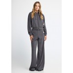 Funky Buddha Flare Fit Γυναικείο Παντελόνι Φόρμας Ανθρακί