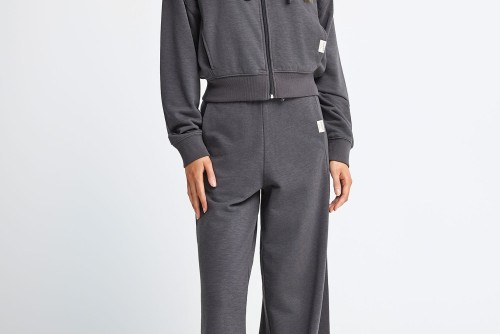 Funky Buddha Flare Fit Παντελόνι Φόρμας Γυναικείο (FBL013-108-02-ANTHRACITE)