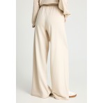 Funky Buddha Flare Fit Γυναικείο Παντελόνι Φόρμας Εκρού