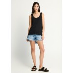 Funky Buddha Γυναικεία Μπλούζα Με Κοντό Μανίκι (FBL013-108-04-BLACK)