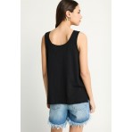 Funky Buddha Γυναικεία Μπλούζα Με Κοντό Μανίκι (FBL013-108-04-BLACK)