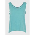 Funky Buddha Γυναικεία Μπλούζα Με Κοντό Μανίκι (FBL013-108-04-GREEN-LAKE)