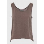 Funky Buddha Γυναικεία Μπλούζα Με Κοντό Μανίκι (FBL013-108-04-MOON-MIST)