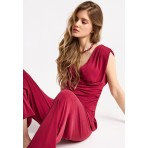 Funky Buddha Γυναικείο Casual Παντελόνι Μπορντό