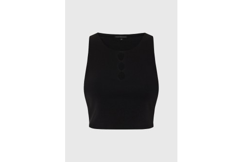 Funky Buddha Crop Top Αμάνικο Γυναικείο (FBL013-109-17-BLACK)