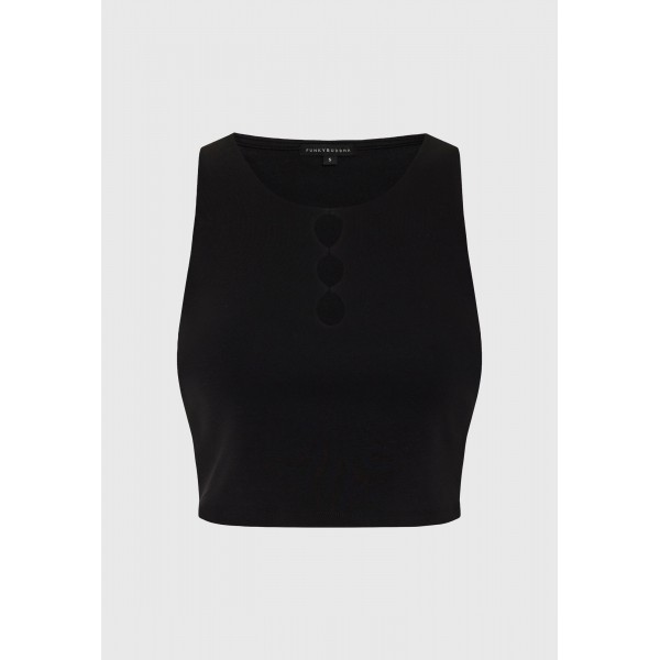 Funky Buddha Crop Top Αμάνικο Γυναικείο (FBL013-109-17-BLACK)