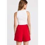 Funky Buddha Γυναικείο Αμάνικο Crop Top Λευκό