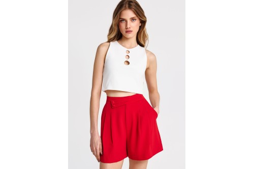Funky Buddha Crop Top Αμάνικο Γυναικείο (FBL013-109-17-WHITE)