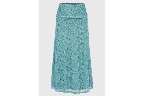 Funky Buddha Floral A-Line Φούστα Μidi Γυναικεία (FBL013-110-14-GREEN-LAKE)