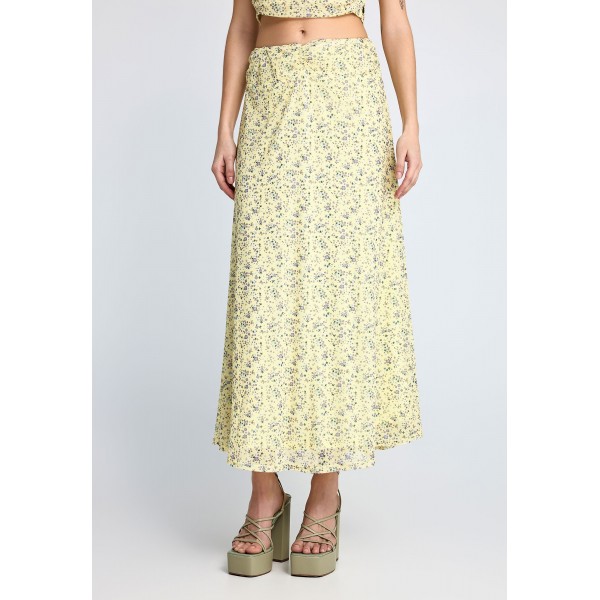 Funky Buddha Floral A-Line Φούστα Μidi Γυναικεία (FBL013-110-14-LEMONADE)