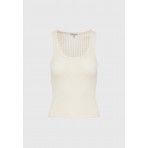 Funky Buddha Γυναικεία Αμάνικη Μπλούζα Εκρού