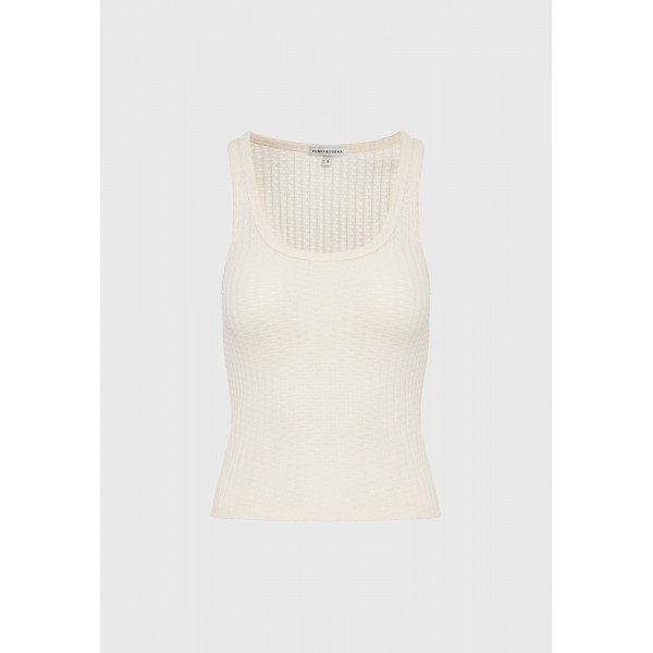 Funky Buddha Rib Μπλούζα Αμάνικη Γυναικεία (FBL013-110-17-CHALK)