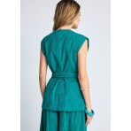 Funky Buddha Γυναικείο Γιλέκο (FBL013-111-01-POOL-GREEN)