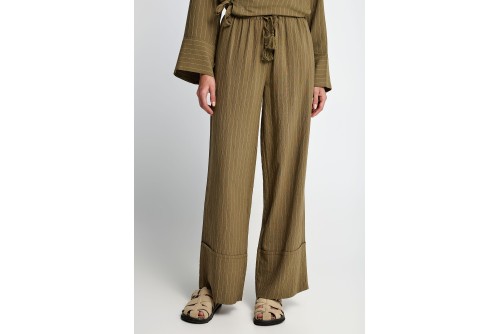 Funky Buddha Striped Παντελόνα Γυναικεία (FBL013-111-02-DUSTY-OLIVE)