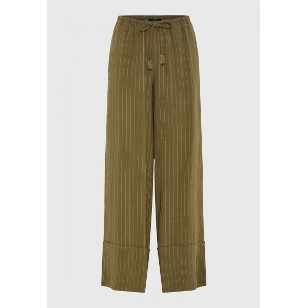Funky Buddha Striped Παντελόνα Γυναικεία (FBL013-111-02-DUSTY-OLIVE)