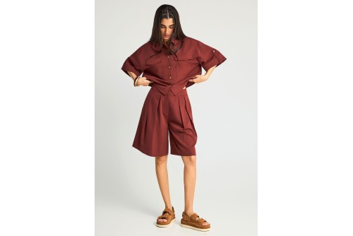 Funky Buddha Βερμούδα Casual Γυναικεία (FBL013-111-03-HENNA-BROWN)