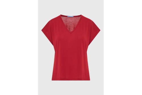 Funky Buddha The Basics Collection V-Neck T-Shirt Γυναικείο (FBL013-111-04-BAKED-APPLE)