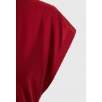 Funky Buddha Γυναικεία Κοντομάνικη Μπλούζα Κόκκινη