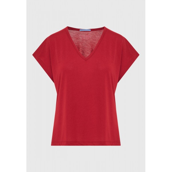 Funky Buddha The Basics Collection V-Neck T-Shirt Γυναικείο (FBL013-111-04-BAKED-APPLE)