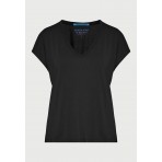 Funky Buddha Γυναικεία Κοντομάνικη Μπλούζα Μαύρη