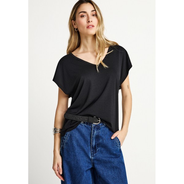 Funky Buddha The Basics Collection V-Neck T-Shirt Γυναικείο (FBL013-111-04-BLACK)