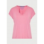 Funky Buddha The Basics Collection V-Neck T-Shirt Γυναικείο (FBL013-111-04-CASHMERE-ROSE)