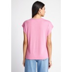 Funky Buddha The Basics Collection V-Neck T-Shirt Γυναικείο (FBL013-111-04-CASHMERE-ROSE)