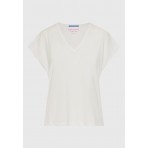 Funky Buddha Γυναικεία Κοντομάνικη Μπλούζα Λευκή