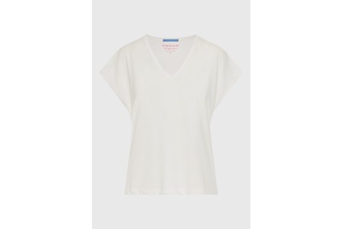 Funky Buddha The Basics Collection V-Neck T-Shirt Γυναικείο (FBL013-111-04-OFF-WHITE)