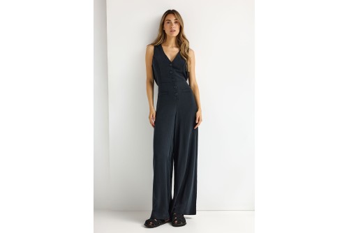 Funky Buddha Lyocell With Open Back Ολόσωμη Φόρμα Γυναικεία (FBL013-111-12-BLACK)