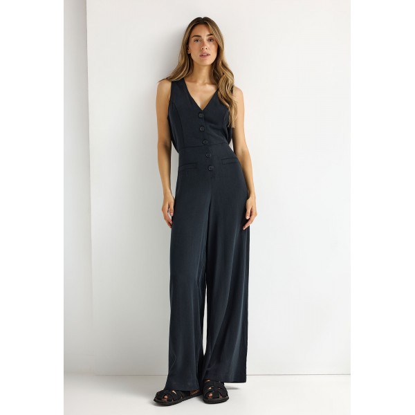Funky Buddha Lyocell With Open Back Ολόσωμη Φόρμα Γυναικεία (FBL013-111-12-BLACK)