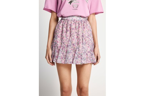 Funky Buddha Floral Φούστα Mini Γυναικεία (FBL013-111-14-LILAC)