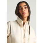 Funky Buddha Γυναικείο Αμάνικο Μπουφάν Εκρού