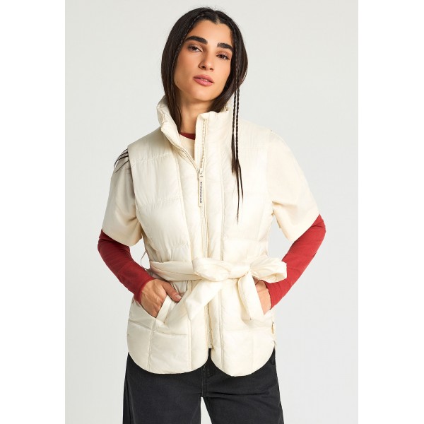 Funky Buddha Μπουφάν Αμάνικο Γυναικείο (FBL013-112-01-CLOUD-CREAM)