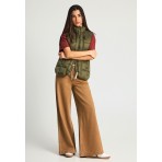 Funky Buddha Γυναικείο Αμάνικο Μπουφάν Χακί