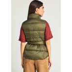 Funky Buddha Γυναικείο Αμάνικο Μπουφάν Χακί