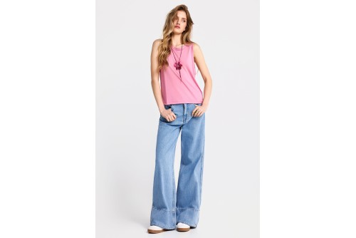 Funky Buddha The Basics Collection Viscose Μπλούζα Αμάνικη Γυναικεία (FBL013-112-04-CASHMERE-ROSE)