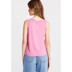 Funky Buddha Γυναικεία Αμάνικη Μπλούζα Ροζ