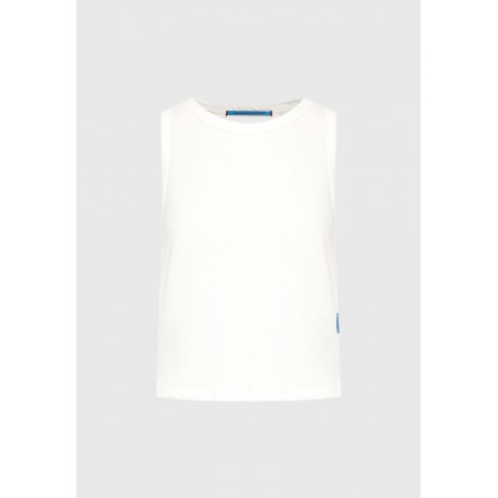 Funky Buddha Γυναικεία Αμάνικη Μπλούζα Εκρού