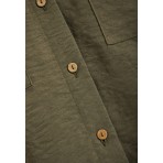 Funky Buddha Γυναικείο Κοντομάνικο Πουκάμισο Χακί