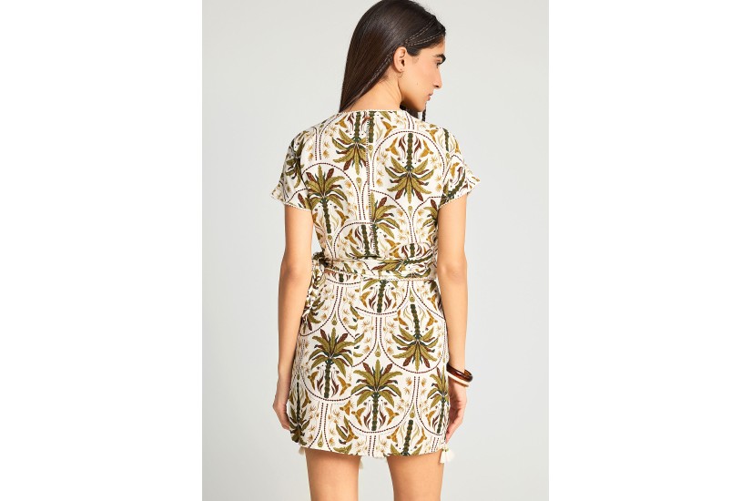 Funky Buddha Γυναικείο Κοντομάνικο Cropped Top Εκρού, Πράσινο, Διάφορα Χρώματα