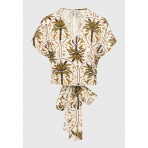 Funky Buddha Γυναικείο Κοντομάνικο Cropped Top Εκρού, Πράσινο, Διάφορα Χρώματα