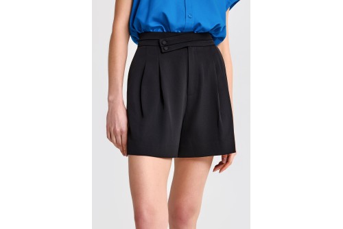 Funky Buddha Pleated Σορτς Casual Γυναικείο (FBL013-114-03-BLACK)