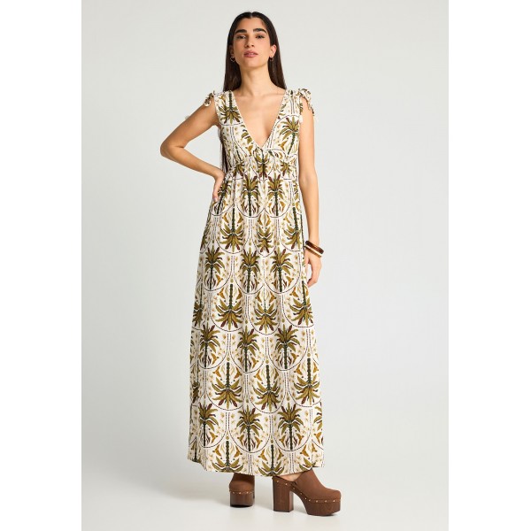 Funky Buddha Φόρεμα Maxi Γυναικείο (FBL013-114-13-OLIVE)