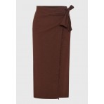 Funky Buddha Γυναικεία Φούστα Μidi Καφέ