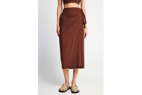 Funky Buddha Φούστα Μidi Γυναικεία (FBL013-114-14-COCONUT-SHELL)