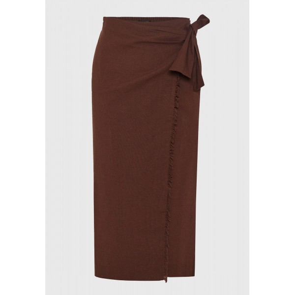 Funky Buddha Φούστα Μidi Γυναικεία (FBL013-114-14-COCONUT-SHELL)