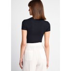 Funky Buddha Γυναικείο Κοντομάνικο T-Shirt Μαύρο