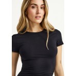 Funky Buddha Γυναικείο Κοντομάνικο T-Shirt Μαύρο
